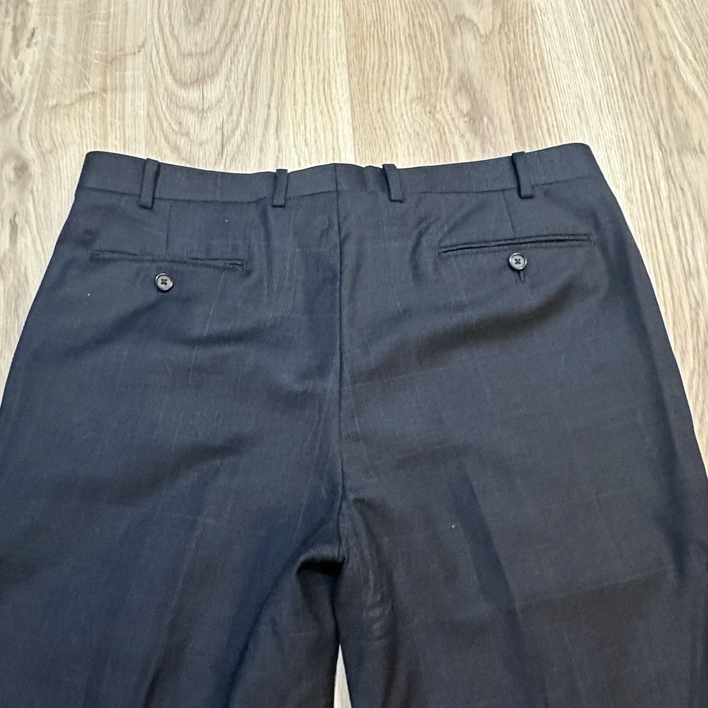 Lauren Ralph Lauren Dress Pants‎ Men's 36x28.5 Blue Check Plaid 100% Wool Preppy